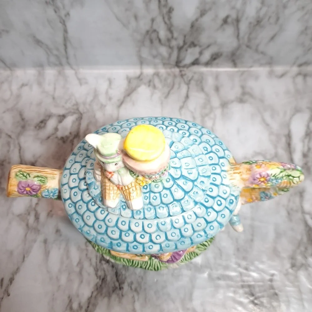 Mercuries 2002 Ceramic Garden Party Springtime Tea Pot Rabbit Easter Bunny‎